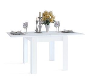 Кухонний обідній розкладний стіл СО-2 білий ЛДСП (160) 80/90/77 см