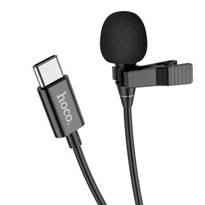 Мікрофон прищепка для для блогерів, стримерів і тиктокерів HOCO L14 Type-C Lavalier microphone Black