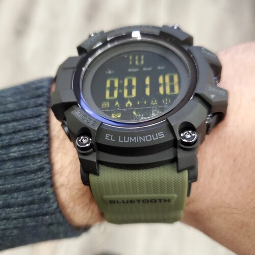 Наручний годинникик водостійкий Skmei 2053AG Army Green Bluetooth зелений