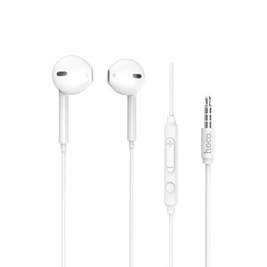 Навушники HOCO M55 Memory sound wire control earphones with mic White