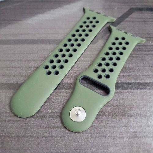 Силіконовий Ремінець для Apple Watch Nike 42/44/45/49 mm хакі зелений