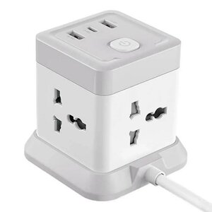 Мережевий подовжувач XO WL20 20W Square Socket 4AC+USB-A+1USB-C PD/QC 2m Колір Білий