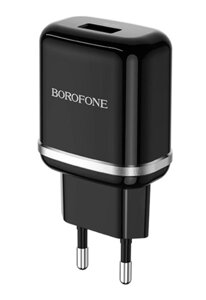 Мережевий зарядний пристрій BOROFONE BA36A High speed single port QC3.0 charger set 18W (Type-C) Black