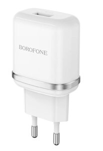 Мережевий зарядний пристрій BOROFONE BA36A High speed single port QC3.0 charger set 18W (Type-C) White