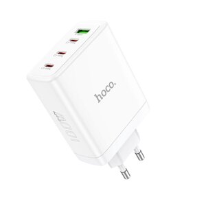 Мережевий зарядний пристрій HOCO N31 Leader PD100W four-port (3C1A) fast charger White