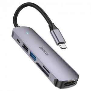 USB hub hoco HB28 type-C multi-function converter (HDTV+USB3.0+USB2.0+SD+TF+PD)