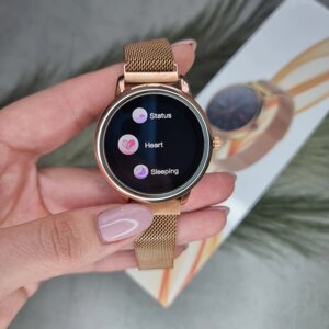 Жіночий Смарт-годинник Smart Watch hoco Y8 круглий Золотисті з меланською петлею