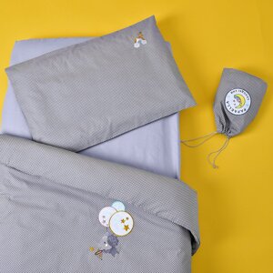 Постільна білизна для немовлят у ліжечко ТM PAPAELLA сірий горошок