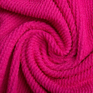 Тканина трикотаж біфлекс фактурний гофрований жатка яскраво-рожева