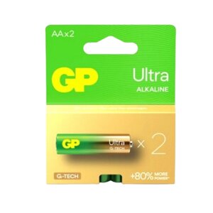 Батарейка GP Ultra Plus Alkaline 1,5V (LR6) лужна 15AUP21-SB2 блістер 2 шт в упаковці