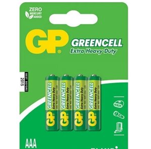 Батарейка сольова AAA/R03 (бл-4шт) GP Greencell