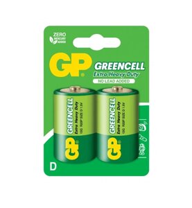 Батарейка сольова D/R20 (бл-2шт) GP Greencell