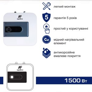 Бойлер електричний 15л 1,5кВт мокрий тен під мийкою Duplex 15B Aquaforce