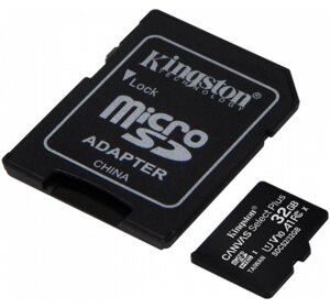 Карта пам'яті microSDHC 32Гб Class 10 (UHS-1) 100Мб/с Kingston Canvas Select Plus + adapter SD