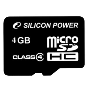 Карта пам'яті microSDHC 4Гб Сlass 4 Silicon Power (no adapter)