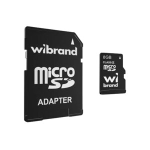 Карта пам'яті microSDHC 8Гб Сlass 4 Wibrand + adapter SD