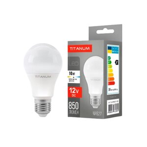 Лампа A60 10W E27 4100к 12V LED titanum