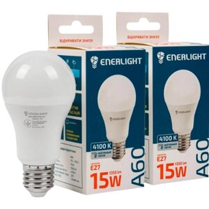 Лампа A60 15W E27 4100к 175-250V LED enerlight