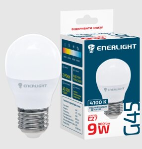 Лампа G45 9W E27 4100к 175-275V LED enerlight