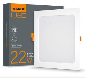 LED Панель врізна квадратна 22W 5000К VL-DLBS-225 Videx