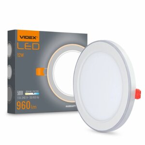 LED Світильник врізний 12W+4W 5000+2700К з декоративною підсвіткою VL-DL4R-1252 Videx