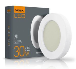 LED Світильник ЖКГ 30W 5000К 220V круглий Videx