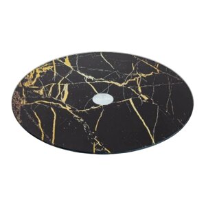 Тортовница VIVA MARBLE BLACK поворотна низька/ 30 см. в уп.