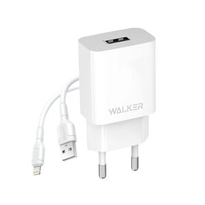 Зарядний пристрій мережевий USB + кабель Lightning 2,1А білий WALKER WH-26