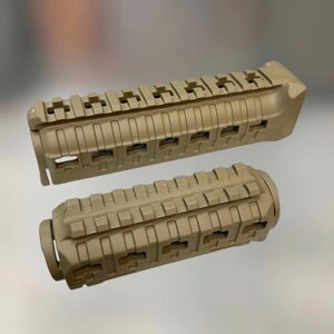 Цівка на АК 47/74 DLG TACTICAL (DLG-099) полімерна, колір Койот, 2 планки picatinny з кріпленням M-LOK