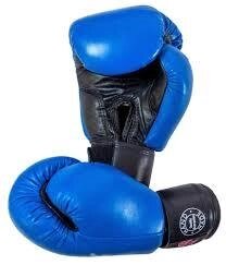 Боксерські рукавиці Boxer (шкіра) сині 14-16 унці