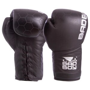 Рукавиці боксерські шкіряні професійні на шнурівці BDB LEGACY 2.0 VL-6619 чорні 10,12унц