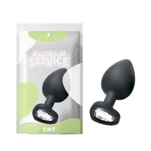 Чорна анальна пробка з діамантом Clear Love Black Diamond Plug Large