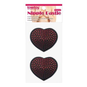 Чорні стікіні з червоними горошинками Reusable Red Diamond Heart Nipple Pasties