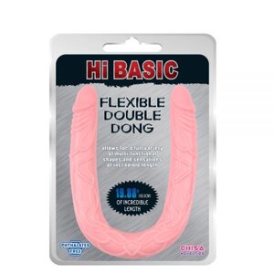 Подвійний рожевий фалос Jelly Flexible Double Dong