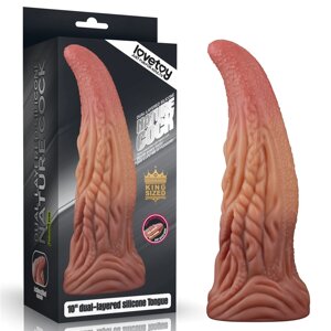 Двошаровий силіконовий фалоімітатор Dual layered Platinum Silicone Tongue 10.0