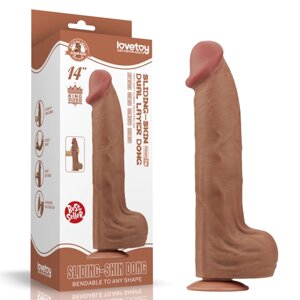 Фалоімітатор King Sized Sliding Skin Dual Layer Dong Brown 14.0