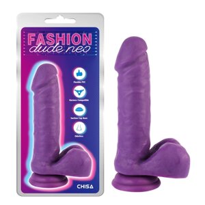 Фалоімітатор на присоске Dual Density Cock Dildo Purple 7.6