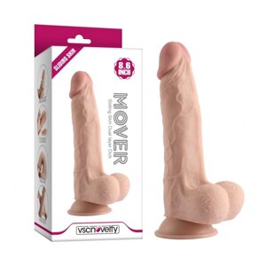 Фалоімітатор з мошонкою на присоске Sliding Skin Dual layer Dick 8.6