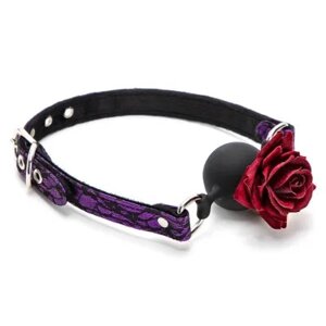 Кляп силіконовий Roses Silicone Ball Mouth Gag Purple