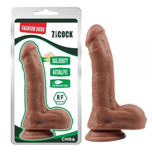 Коричневий реалістичний фалоімітатор Fashion Dude 7.9 Inch Cock