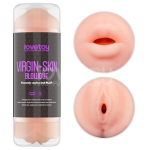 Мастурбатор для чоловіків Virgin-skin Blowout Double Side Stroker Vagina and Mouth