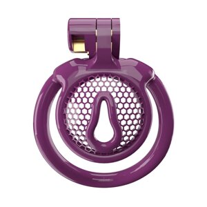 Чоловічий пояс вірності 3D Mini Chastity Cage ZX-1Z Flat Ring Arc-shaped ring Purple