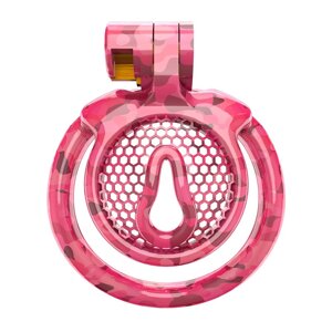 Чоловічий пояс вірності 3D Mini Chastity Cage ZX-1Z Flat Ring Arc-shaped ring Red