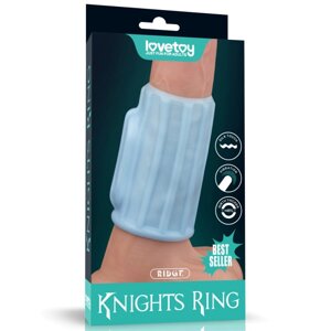 Насадка на пеніс Vibrating Ridge Knights Ring Blue