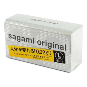 Поліуретанові презервативи Sagami Розмір L 0.02мм, 10 шт