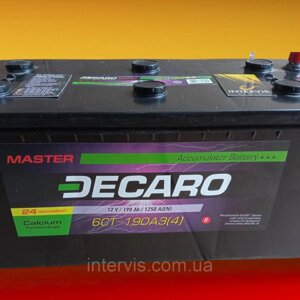 Акумулятор 190ah-12v decaro master (декаро) (R+правий) (513х223х217) EN1250
