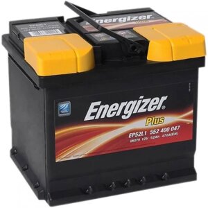 Акумулятор 52Ah-12v Energizer Plus (Енеджайзер) 470A (R+правbй) 207x175x190 B13 (пуск)