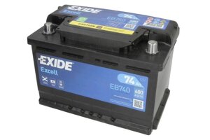 Акумулятор 74Ah-12v Exide EXCELL (278х175х190)R+правий), EN680