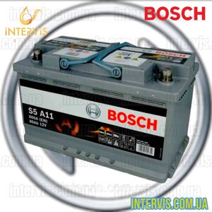Акумулятор 80ah-12v BOSCH (бош) 800A S5 START&STOP AGM (R+