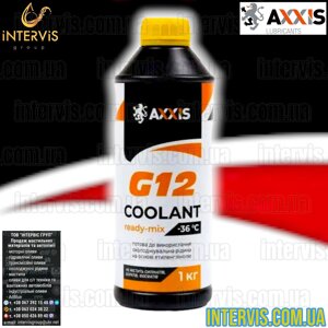 Антифриз жовтий G12 AXXIS Coolant Ready-Mix -36°C 1кг